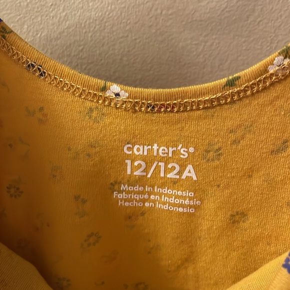 CARTERS NWT Girls Size 12 Yellow Floral Jersey Dress - Picture 7 of 10